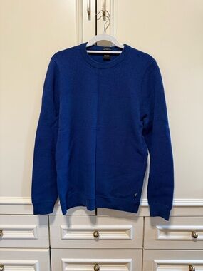 Hugo Boss Textured Pima Cotton Sweater in blue men’s size XL